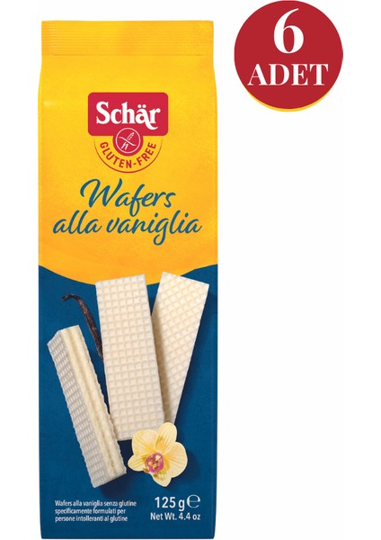 Wafers Alla Vaniglia Glutensiz Vanilyalı Gofret 125 GR (6 ADET)