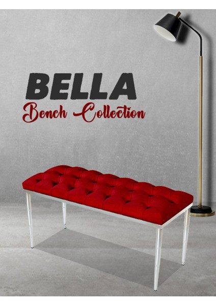 Gazzini Furniture BELLA Silver Bench Kapitoneli Chester Model Puf