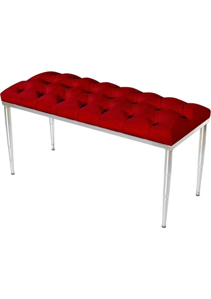 Gazzini Furniture BELLA Silver Bench Kapitoneli Chester Model Puf