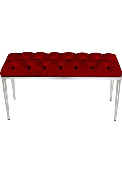 Gazzini Furniture BELLA Silver Bench Kapitoneli Chester Model Puf