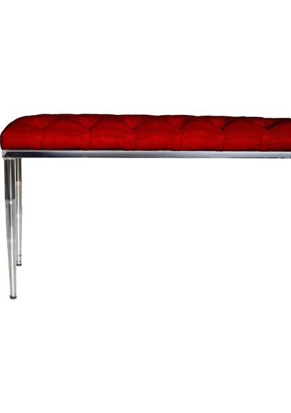 Gazzini Furniture BELLA Silver Bench Kapitoneli Chester Model Puf