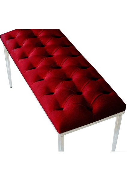 Gazzini Furniture BELLA Silver Bench Kapitoneli Chester Model Puf