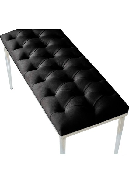 Gazzini Furniture BELLA Silver Bench Kapitoneli Chester Model Puf