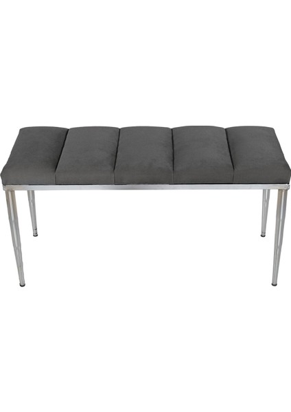 Gazzini Furniture Vesta Silver Puf Dilimli Model Metal Ayaklı Bench