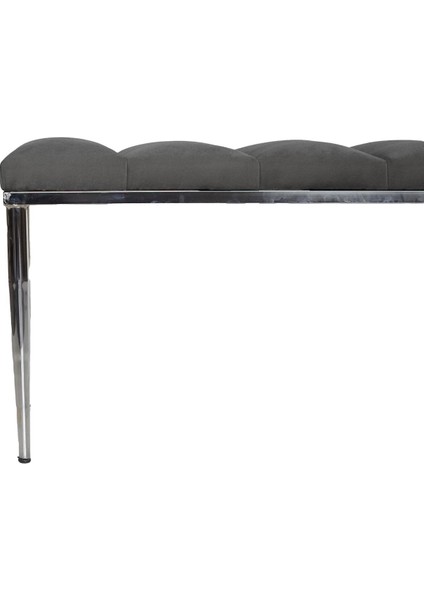 Gazzini Furniture Vesta Silver Puf Dilimli Model Metal Ayaklı Bench