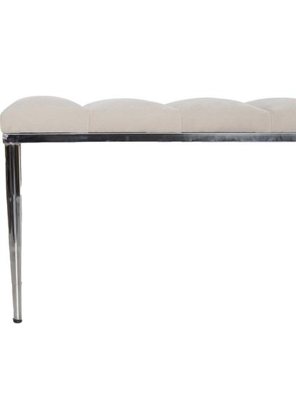 Gazzini Furniture Vesta Silver Puf Dilimli Model Metal Ayaklı Bench