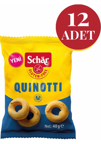 Quinotti Glutensiz Kinoalı Halka Kraker (12 Adet)