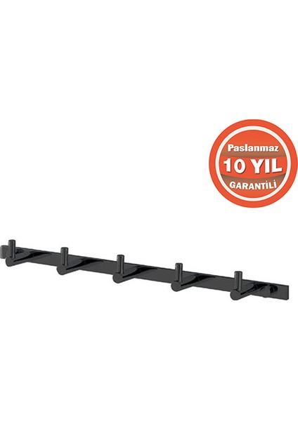 MS10-061.4 Paslanmaz Pirinç Mat Siyah Mercan 5’li Askılık Havlu Askısı