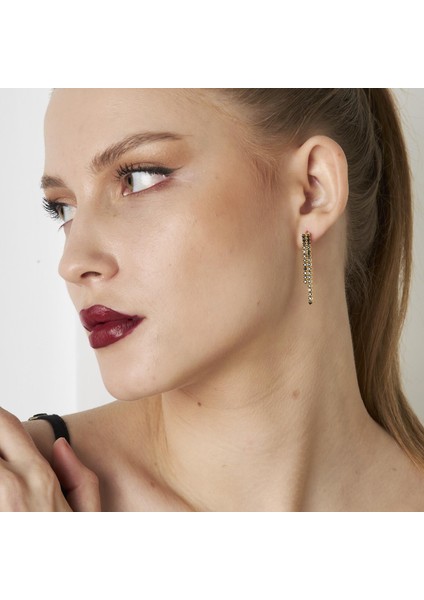 Siyah Taşlı Su Yolu Küpeleri indirimleri