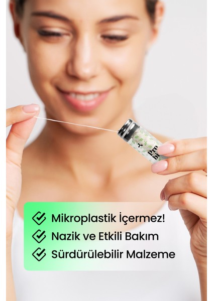 Doğal Saf İpek Nane Aromalı Diş İpi – Plastiksiz Cam Şişede 30m | Hassas Diş Eti Temizliği modelleri