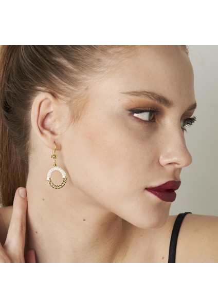 Zirkon Taşlı Oval Şık Tasarım Küpeler indirimleri