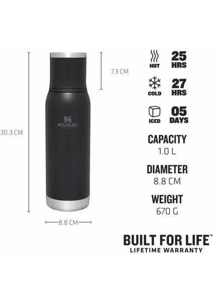 The Adventure To Go Bottle 1.0l 1.1 Qt Black 10-10819-010 1210001904125