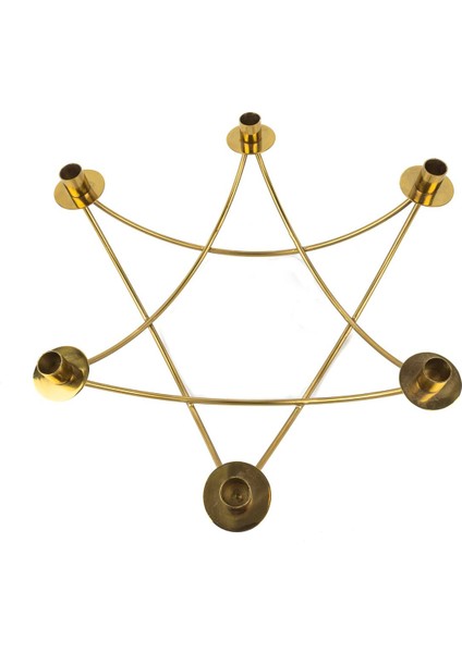 Gold 6 Kollu Şamdan 47x42x16cm