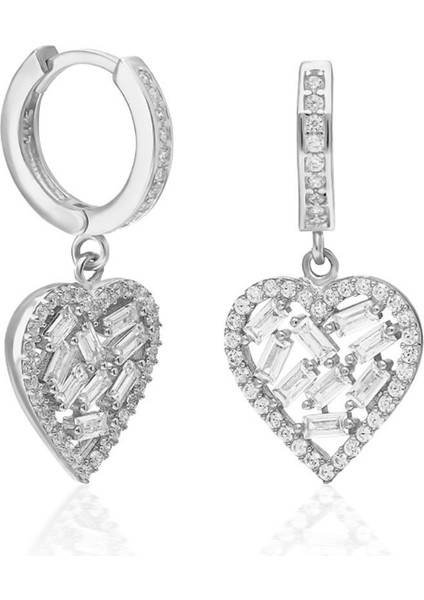 Baget Taşlı Büyük Kalp Küpe fiyatları