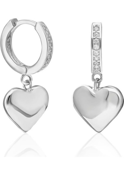 Düz Taşlı Kalp Küpe fiyatları