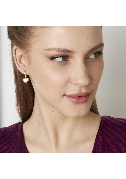 Düz Taşlı Kalp Küpe fırsatları