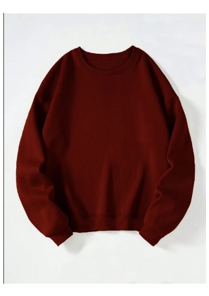Basic Oversize Bisiklet Yaka Unisex Sweatshirt