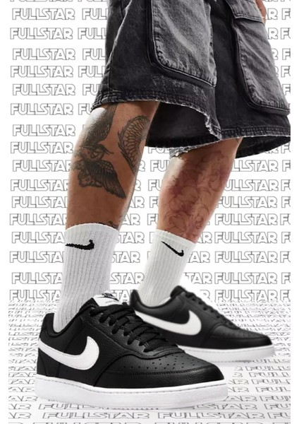 Court Vision Lo Nn Black Sneaker Günlük Erkek Spor Ayakkabı Siyah Beyaz