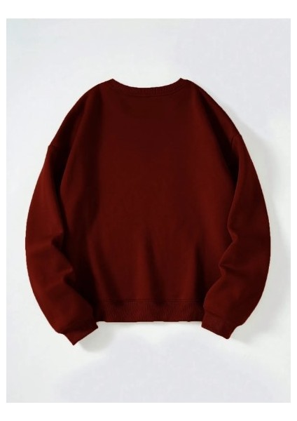 Basic Oversize Bisiklet Yaka Unisex Sweatshirt