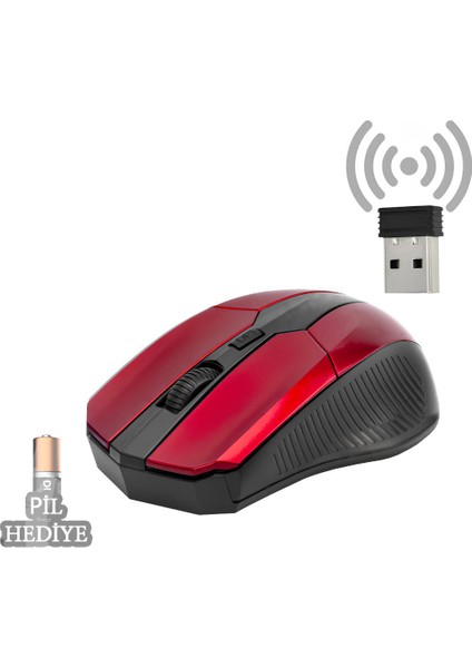 Kablosuz Wireless Mouse 2.4ghz 1600 Dpi Ergonomik Hafif Tasarım