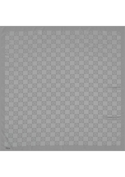 Monogram Dama Eşarp - Koyu Gri 974