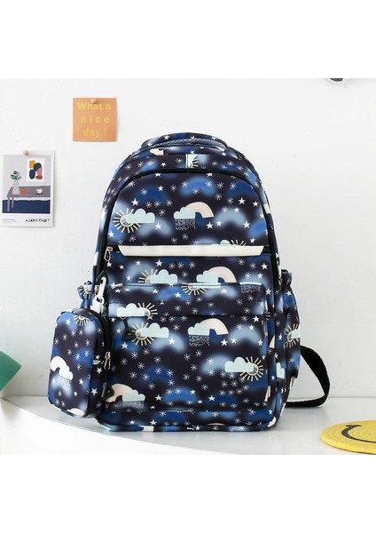 Öğrenci Baskılı Oxford Kumaş Okul Çantası Yıldızlı Gökyüzü Öğrenci Sırt Çantası (Yurt Dışından)