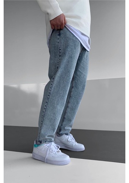 Kaizer Denim Buzmavi Baggy Pantalon Erkek