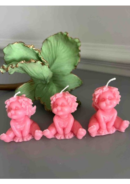 Iv Candles Babyshower 25 Adet Pembe Melek Angel Mum
