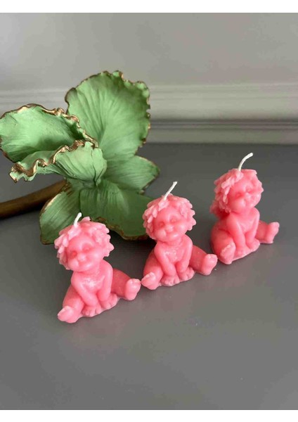 Iv Candles Babyshower 25 Adet Pembe Melek Angel Mum
