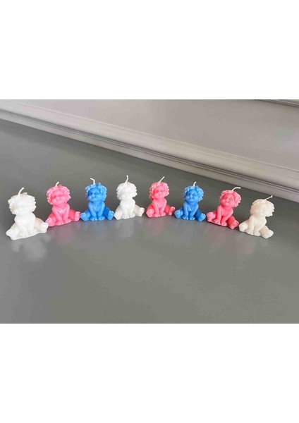 Iv Candles Babyshower 25 Adet Bebek Mavisi Melek Angel Mum