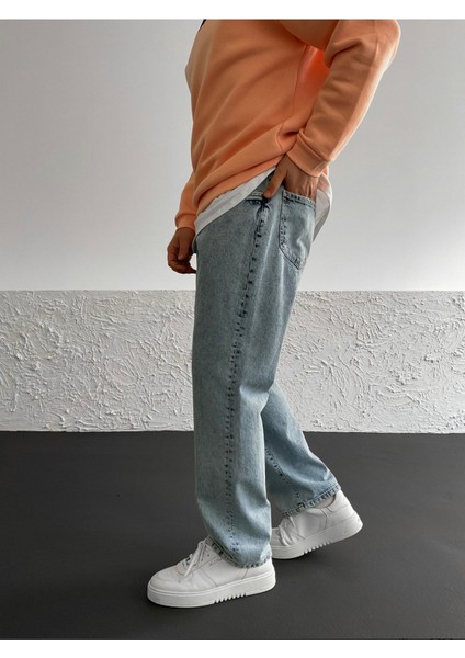 Boyfriend Şimşek Desenli Kot Pantolon