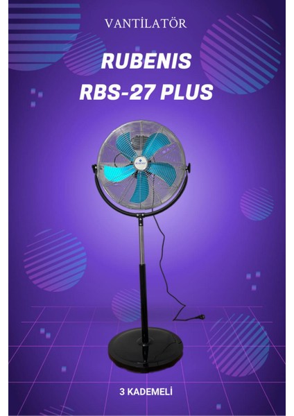 Rbs-27 Plus 18 Inç Sanayi Tipi 3 Kademeli Teleskopik Vantilatör 130W