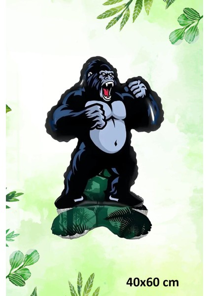 Ayaklı Goril Folyo Balon Kendi Dik Durabilen Goril King Kong Balon