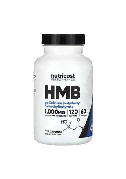 Nutricost, Hmb, B-Hydroxy-B-Methylbutyrate, 1000 Mg, 120 Capsules