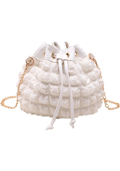 2024 Yaz Üst Düzey Niş Bulut Çanta Kadın Popüler Şanslı Çanta Kadınlar Için Pilili Omuz Çantası Moda Stil Crossbody Çanta (Yurt Dışından)
