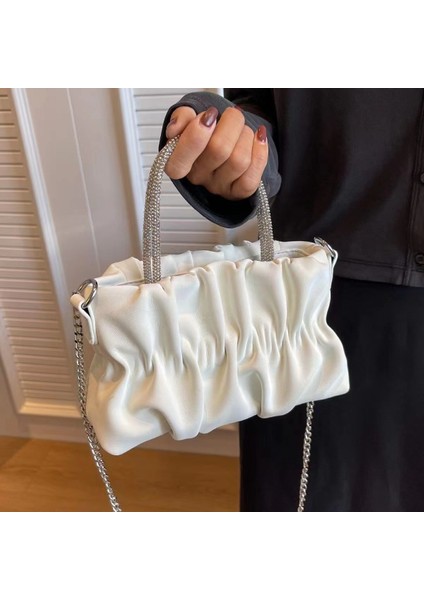Moda Taze Elmas Taklidi Çanta 2024 Erken Bahar Yeni Şeker Rengi Pilili Bulut Çanta Yabancı Stil Çanta Kadın Çantası (Yurt Dışından) fiyatları