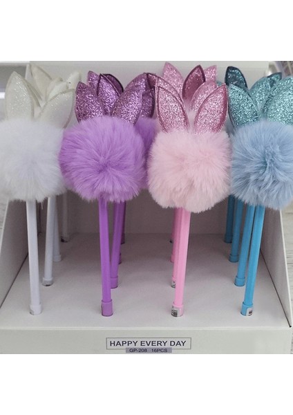 Unicus Tavşan Simli Ponpon 4 Renk Jel Tükenmez Kalem Tekli GP-213B fiyatları