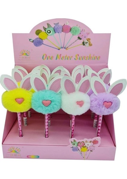 Unicus Tavşan Kalpli Ponpon Jel Tükenmez Kalem Tekli MD-018