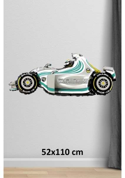 Gümüş Formula Arabası Folyo Balon Formula Yarış Arası Balon 110CM modelleri