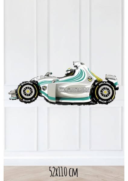 Gümüş Formula Arabası Folyo Balon Formula Yarış Arası Balon 110CM fırsatları