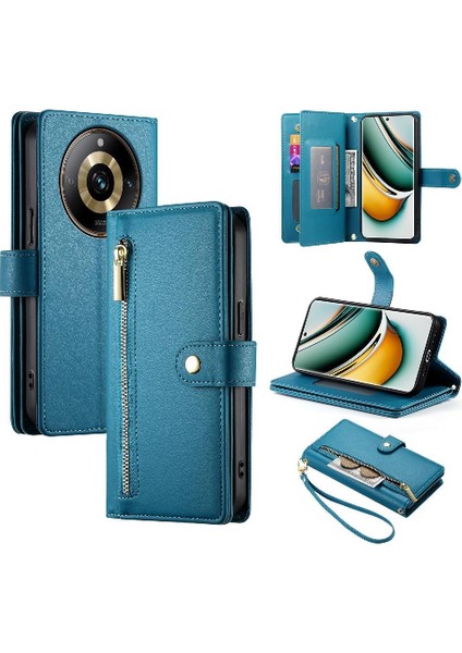 Realme 11 Pro Artı 5g Çok Fonksiyonlu Kart Yuvaları Kickstand Için Flip Case (Yurt Dışından)