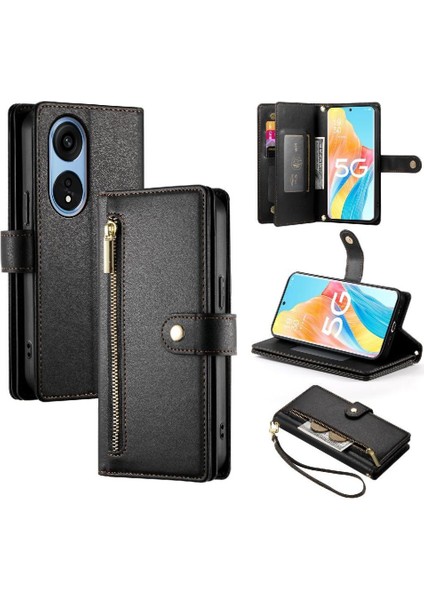 Oppo Oppo 8t 5g Kickstand Için Flip Case Çok Fonksiyonlu Kart Yuvaları Bilek (Yurt Dışından)