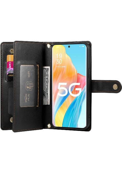 Oppo Oppo 8t 5g Kickstand Için Flip Case Çok Fonksiyonlu Kart Yuvaları Bilek (Yurt Dışından) fırsatları