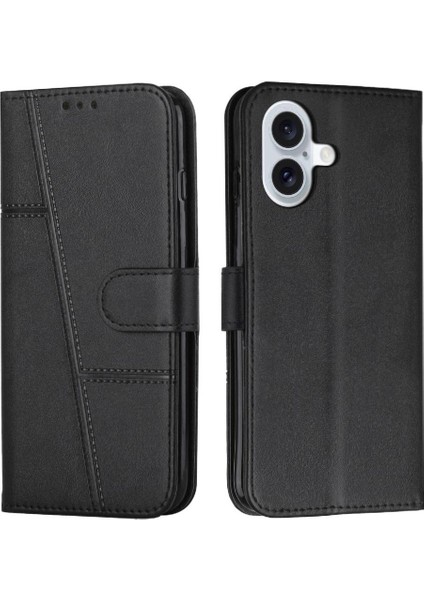 IPhone 16 Için Flip Case Artı Yan Toka Kart Ekleme Tam Koruma (Yurt Dışından)
