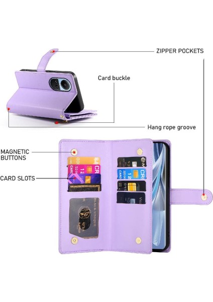 Oppo Oppo 10 5g/10 Pro 5g Bilek Kayışı Çok Fonksiyonlu Kart Için Flip Case (Yurt Dışından)