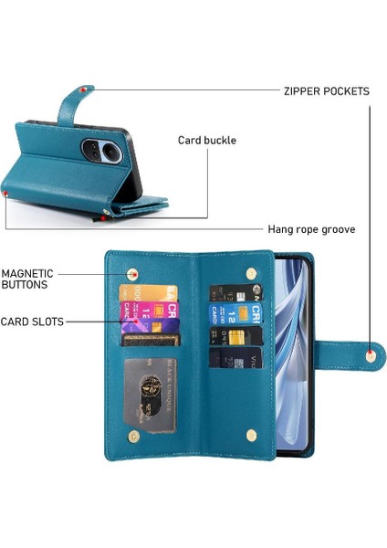Oppo Oppo 10 5g/10 Pro 5g Bilek Kayışı Çok Fonksiyonlu Kart Için Flip Case (Yurt Dışından)