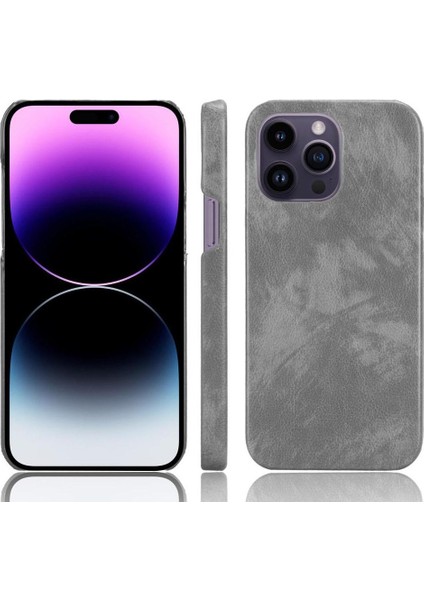 IPhone 14 Için Retro Durumda Pro Max Retro Lychee Desen Anti Scratch Kapak (Yurt Dışından)
