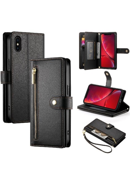 IPhone X/xs Kickstand Çok Fonksiyonlu Kart Yuvaları Cüzdan Için Flip Case (Yurt Dışından)