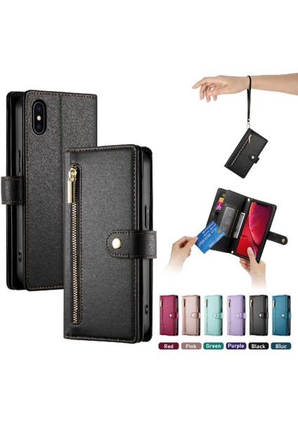 IPhone X/xs Kickstand Çok Fonksiyonlu Kart Yuvaları Cüzdan Için Flip Case (Yurt Dışından) modelleri