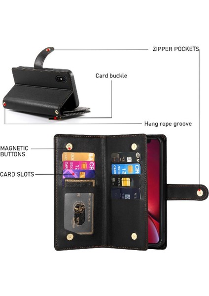 IPhone X/xs Kickstand Çok Fonksiyonlu Kart Yuvaları Cüzdan Için Flip Case (Yurt Dışından) fırsatları
